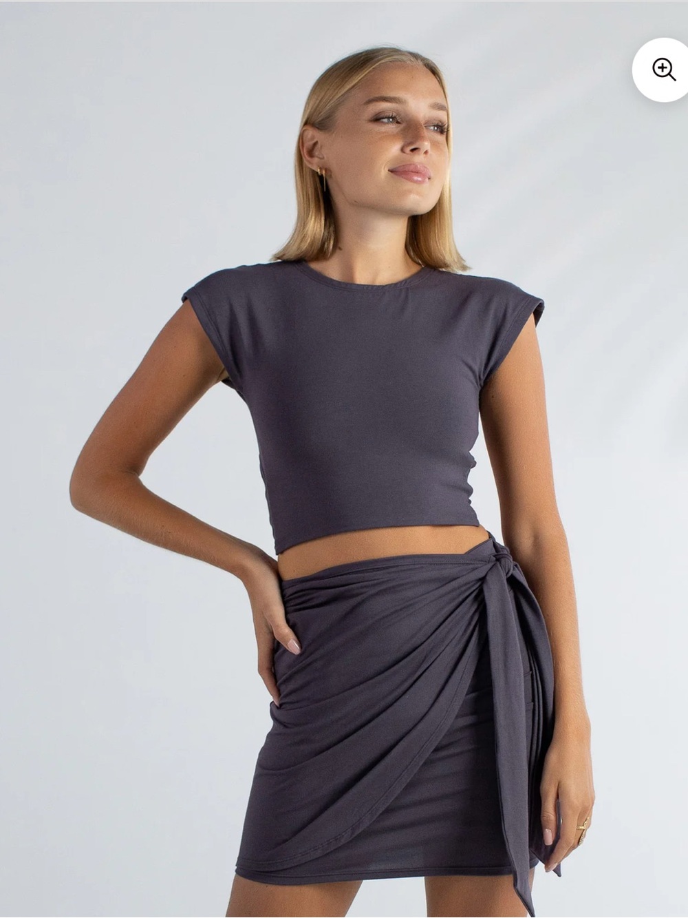 Women’s Crop Top in Charcoal Gray